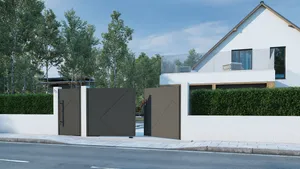 Battant EDDA 1750 x 3500 + Portillon Ral 7022 Gris Terre Ombre v02